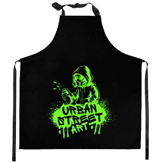 Urban Street Art Graffiti Gas Mask T-Shir Kitchen Aprons