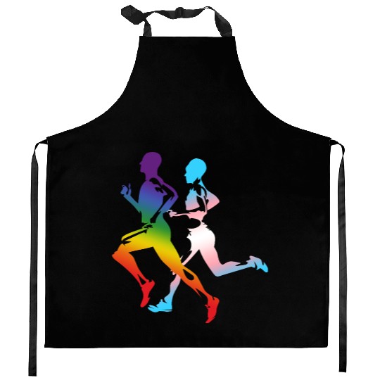 LGBT Transgender Gay Pride Rainbow Flag Running  Kitchen Aprons