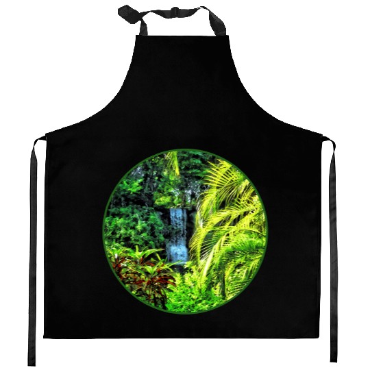 Bahamas - Tropical Waterfall Kitchen Aprons