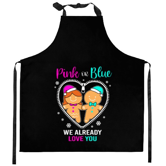 Pink Or Blue We Already Love You Gender Reveal Kitchen Aprons