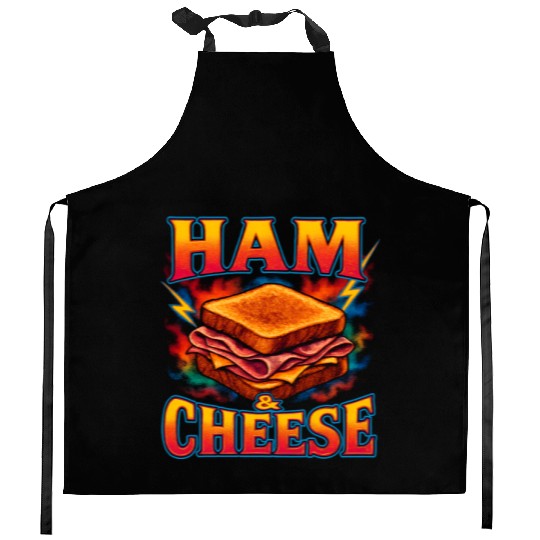 Ham And Cheese Sandwich Favorite Food Weird 90s Kitchen Aprons