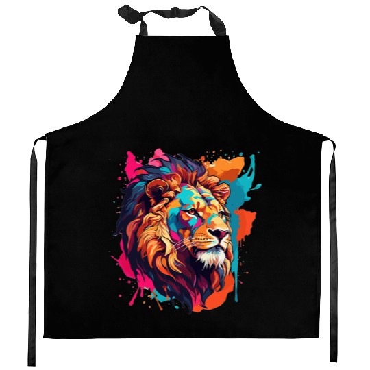 Lion Vector Painting Kitchen Aprons