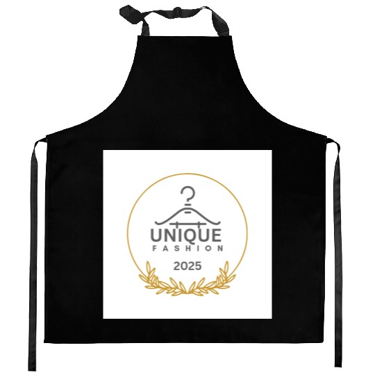 Black And Gold Minimalist Fashion Logo Kitchen Aprons