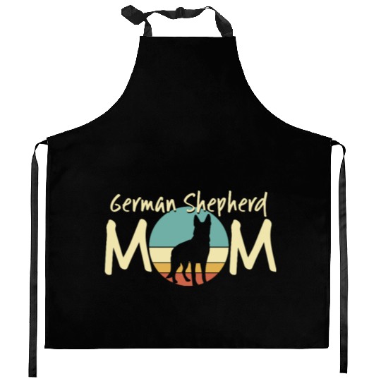 German Shepherd Mom Retro - Dog Lover Gift Kitchen Aprons