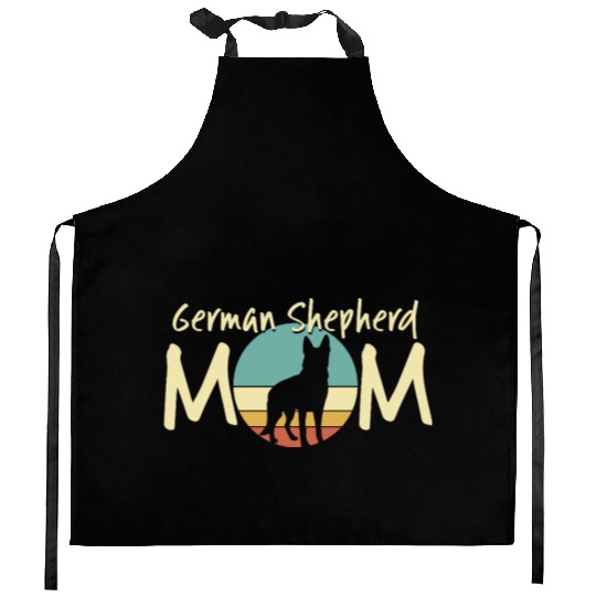 German Shepherd Mom Retro - Dog Lover Gift Kitchen Aprons