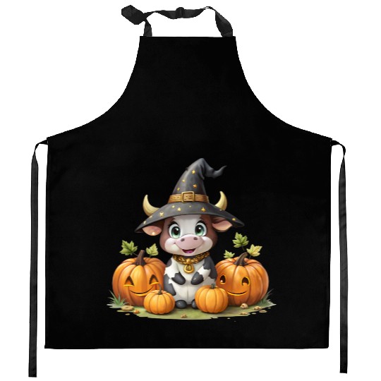 Cute Halloween Cow Kitchen Aprons