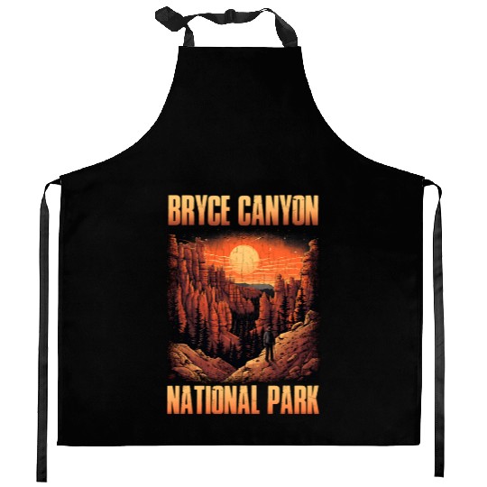 Bryce Canyon National Park Sunset Illustration Kitchen Aprons