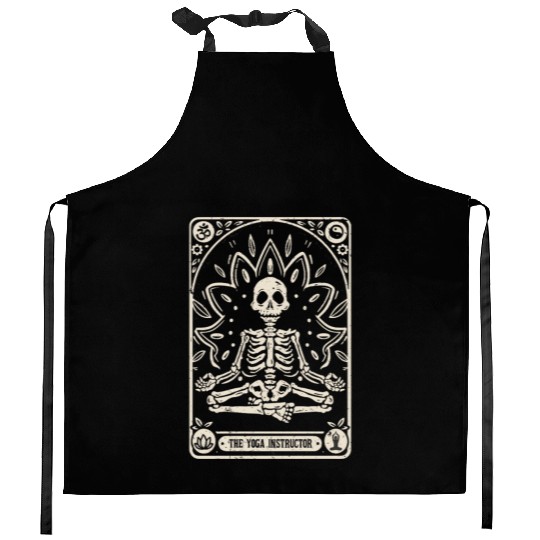 The Yoga Instructor Tarot Card Halloween Kitchen Aprons
