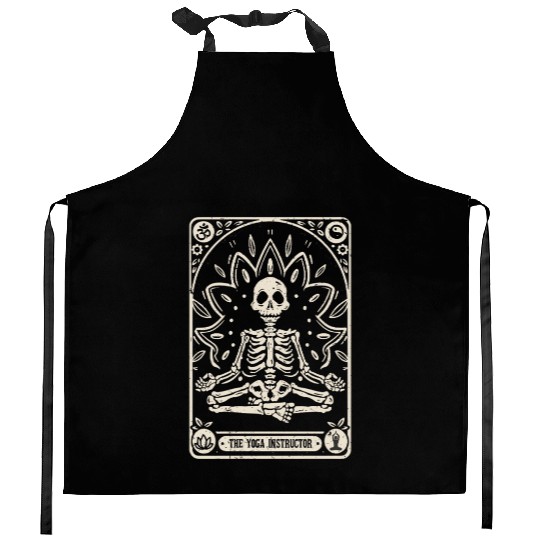 The Yoga Instructor Tarot Card Halloween Kitchen Aprons