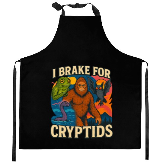 Cryptid Mythical Creature Kitchen Aprons Design