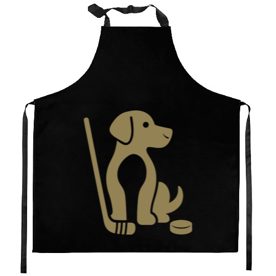 Dachshund Beagle hockey pet silhouette minimalist Kitchen Aprons