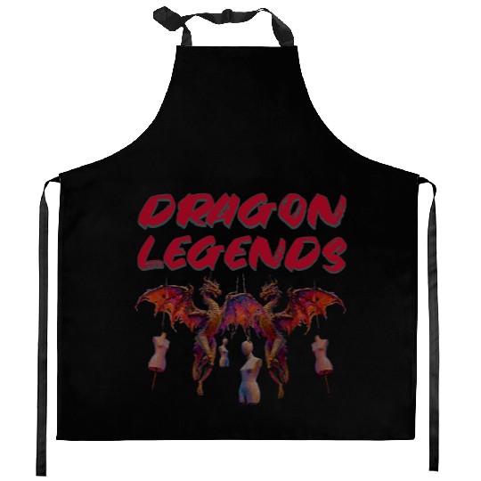 Dragon Legends Artistic Illustration Kitchen Aprons