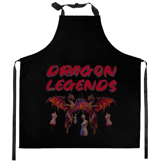 Dragon Legends Artistic Illustration Kitchen Aprons