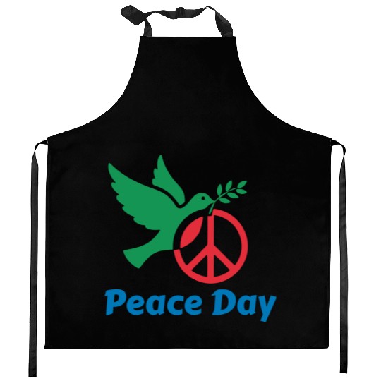 Peace Day Dove with Olive Branch Kitchen Aprons