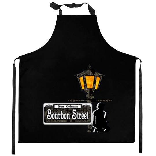 Bourbon Street Saxophonist  Kitchen Aprons
