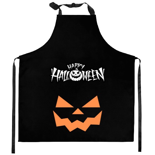 Spooky Jack-O-Lantern Halloween Design Kitchen Aprons