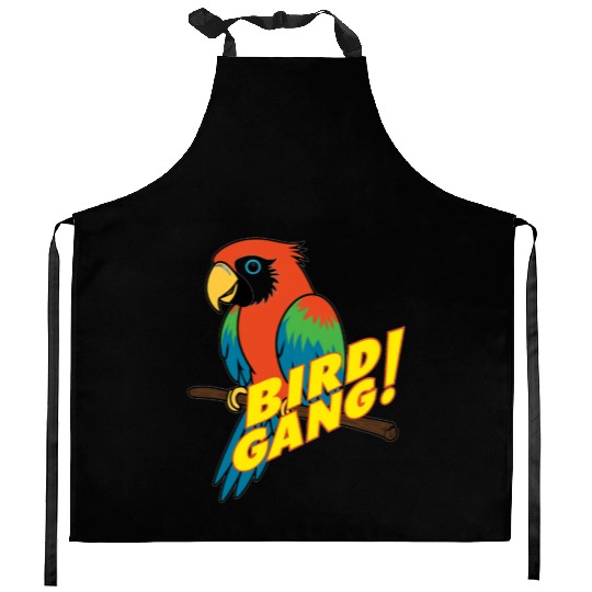 Bird Gang Parrot Cartoon Sticker | Tropical Funny  Kitchen Aprons