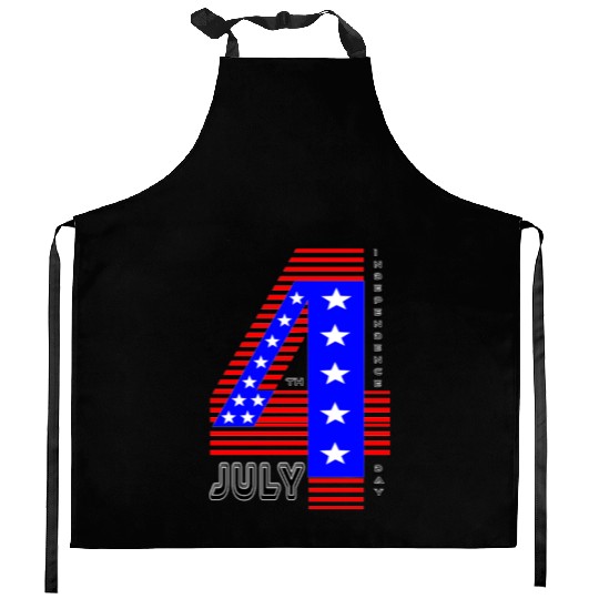 July 4th Stars and Stripes Independence Design Kitchen Aprons