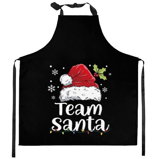 Team Santa Holiday Christmas Design Kitchen Aprons