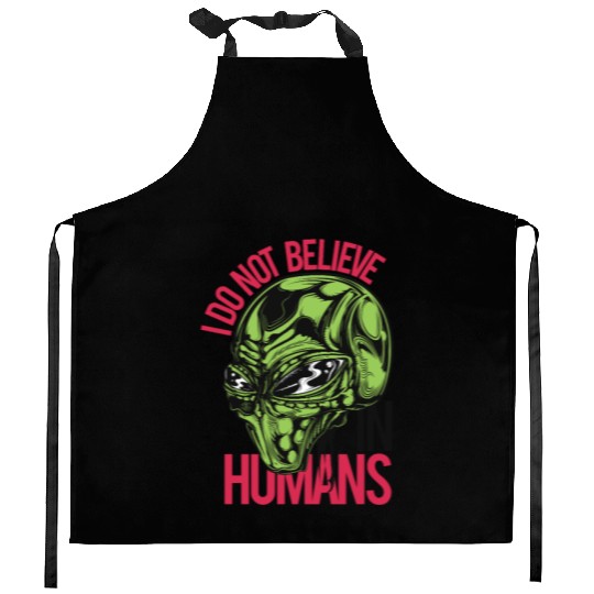 Alien Skull with Mind Control Kitchen Aprons