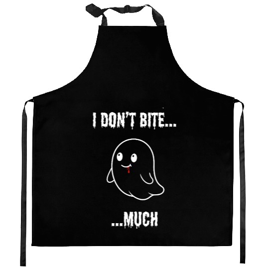 I Don't Bite... Much - Cute Vampire Ghost Kitchen Aprons