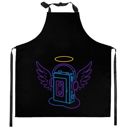 Celestial Audio Girl with Angel Wings Kitchen Aprons