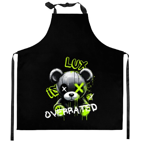 Graffiti Bear Lux Overrated Kitchen Aprons