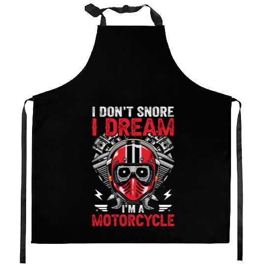 Motivational Motorcycle Helmet Dream Kitchen Aprons