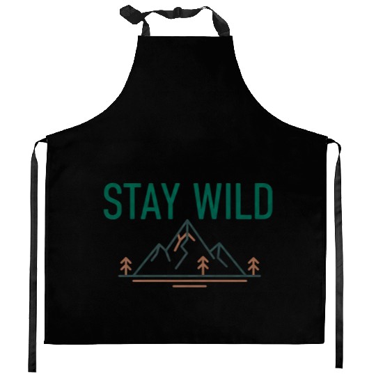 Mountain Wilderness Stay Wild Kitchen Aprons