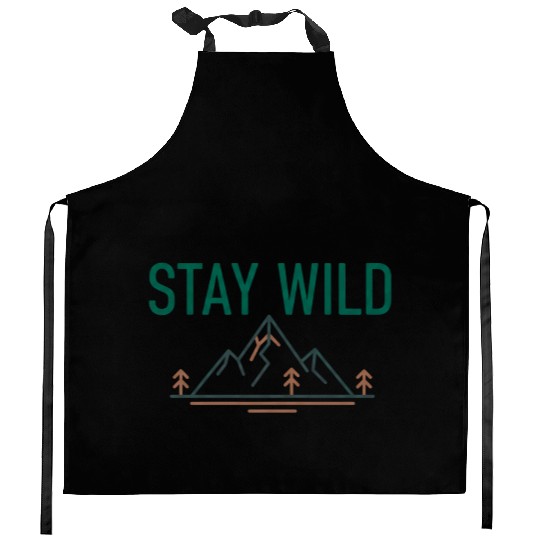 Mountain Wilderness Stay Wild Kitchen Aprons