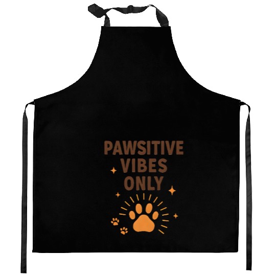 Pawsitive Vibes Only Animal Print Kitchen Aprons