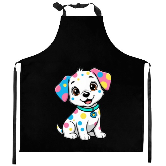 Colorful Puppy Design Kitchen Aprons