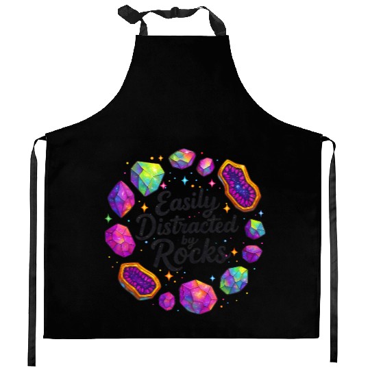 Vibrant Cosmic Ruby Crystal Art Kitchen Aprons