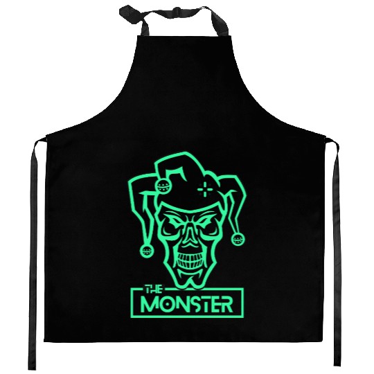 Neon Circus Horror Skull Design Kitchen Aprons