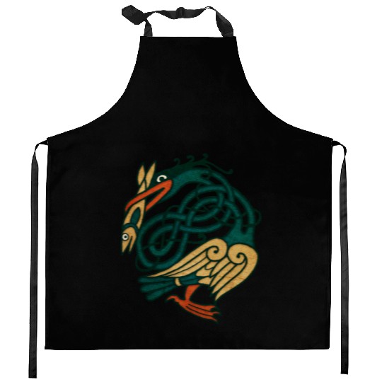 Celtic Art Bird With Fish Kitchen Aprons