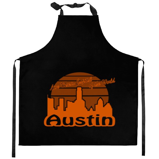 Austin Texas burnt orange Kitchen Aprons