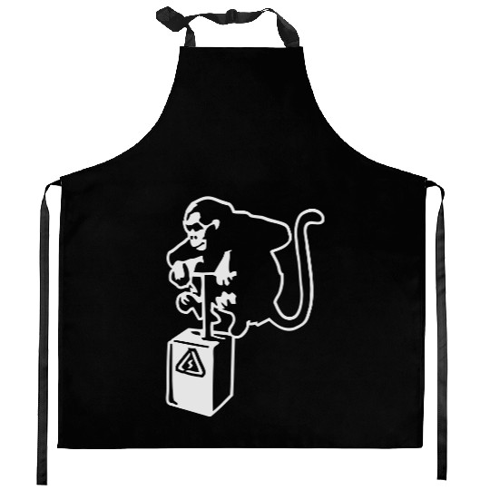 Banksy Detinator Monkey Outline Kitchen Aprons