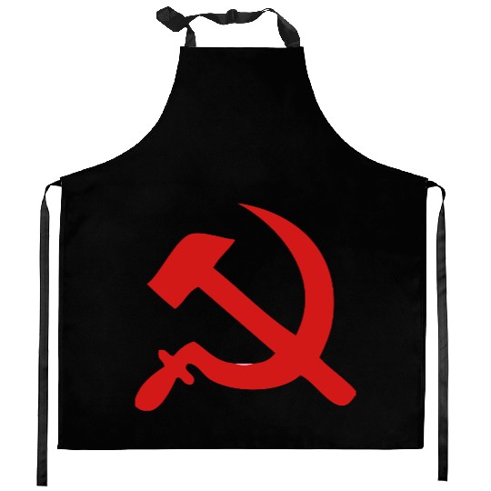 hammer and sickle Kitchen Aprons