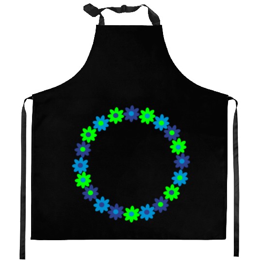 Circle of flowers Kitchen Aprons