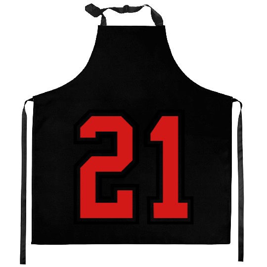 21 sports jersey football number Kitchen Aprons