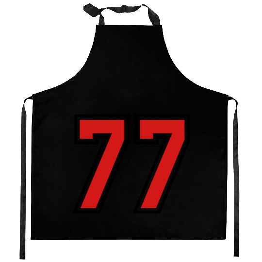 77 sports jersey football number Kitchen Aprons