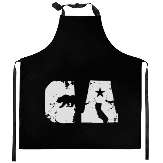 California Bear State Abbreviation Kitchen Aprons