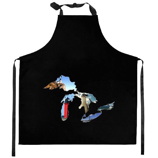 Michigan Great Lakes Lighthouses Kitchen Aprons