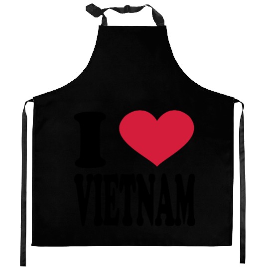 i love vietnam Kitchen Aprons