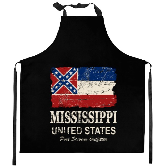 Mississippi Flag - Vintage Look Kitchen Aprons