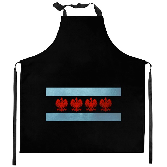 Chicago Polish Flag Kitchen Aprons