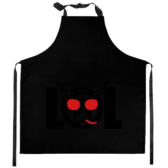 lol funny cow laughing out loud Kitchen Aprons