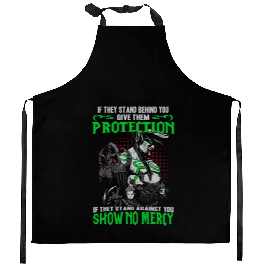 Warcraft-If they stand against you show no mercy Kitchen Aprons