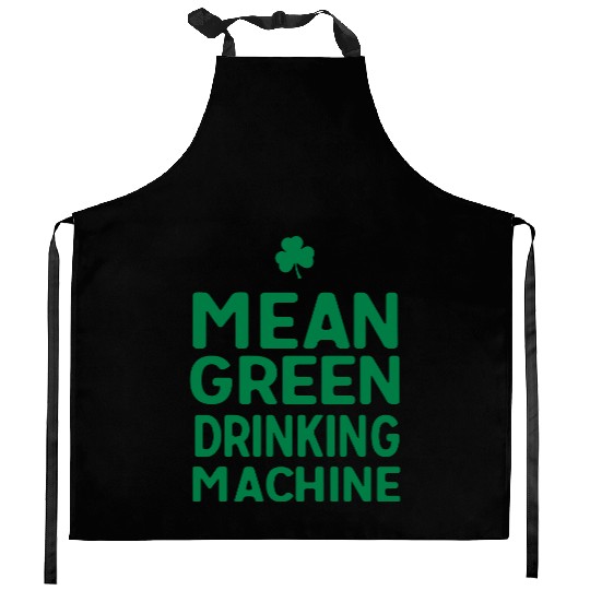 Mean Green Drinking Machine Kitchen Aprons