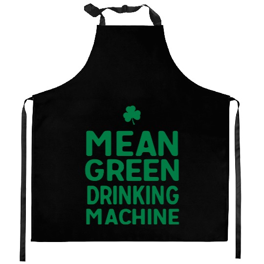 Mean Green Drinking Machine Kitchen Aprons